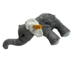 STEIFF Trampili Elephant Heat Cushion Plush Stuffed Animal Gray White Ear Tag